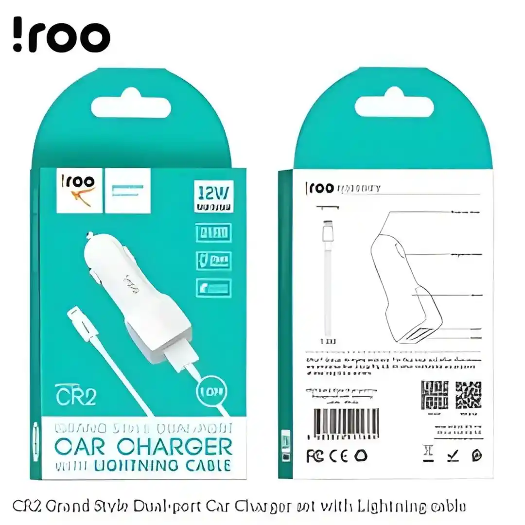 Iroo Cr2 12w Car Charger With Lightning Cable